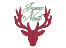Stickdatei - Fancy Christmas Hirsch Joyeux Noel
